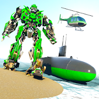 Подводные робот преобразовательных игры: темно-син