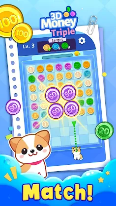 Money Triple 3D - Coin Sort - Screenshot 1