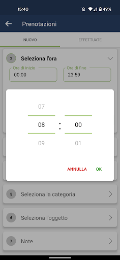 Sorgenia Booking Screen 3