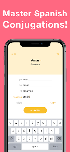 Android application Conjuu - Spanish Conjugation screenshort