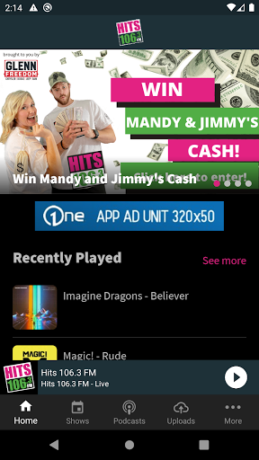 Android application HITS 106.3 screenshort