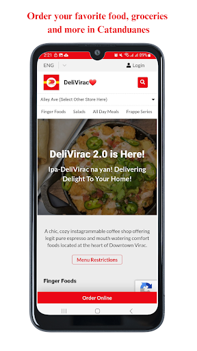 Android application DeliVirac (Old App) screenshort