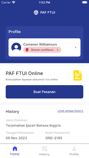 Android application PAF FTUI screenshort