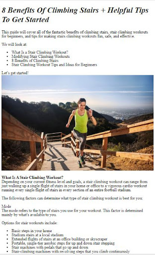 Android application Climbing Stairs Exercises Tips screenshort
