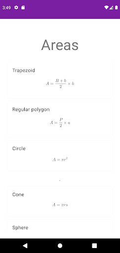 Formulas Screen 3