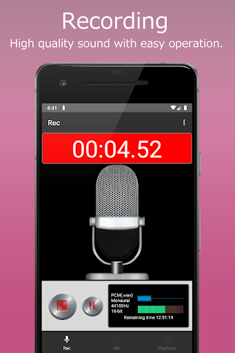 Android application MyVoice PCM recording mic screenshort
