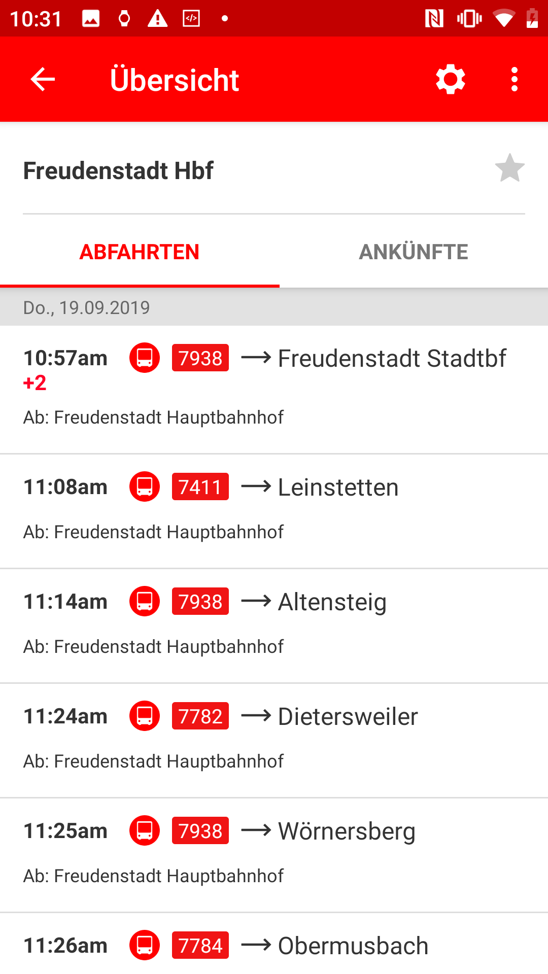 Android application DB Busradar Südwestbus screenshort