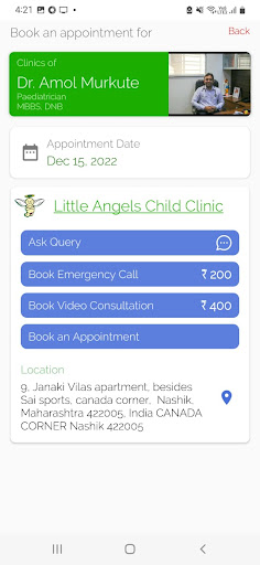 Little Angels Child Clinic Screen 2