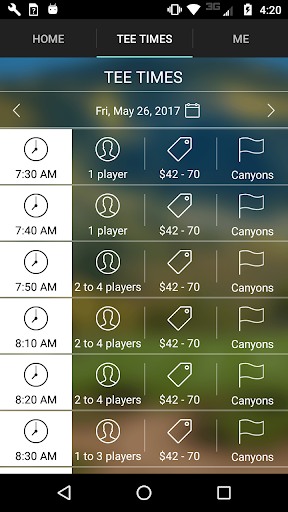 Canyons Golf Tee Times Screen 3