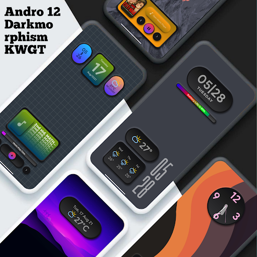Andro 12 Darkmorphism KWGT Screen 2