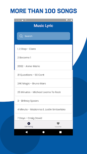 Android application English Music Lyric screenshort