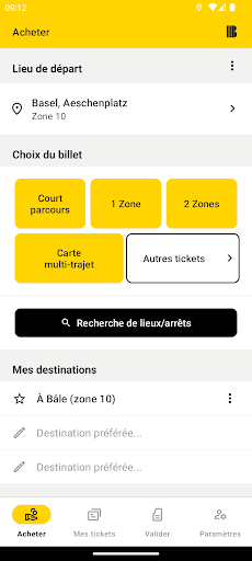 Aperçu de l'application