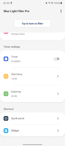 Screenshot of Blue Light Filter Pro