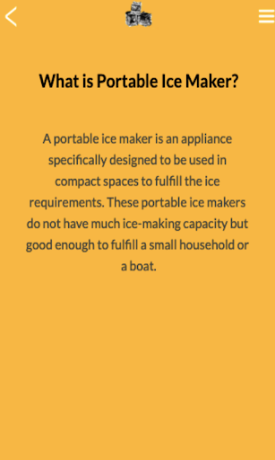 The Portable Ice Maker Info Screen 3