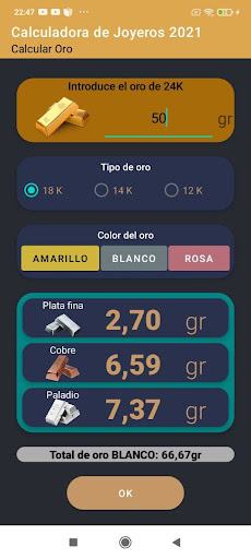 Calculadora de Joyeros Screen 2