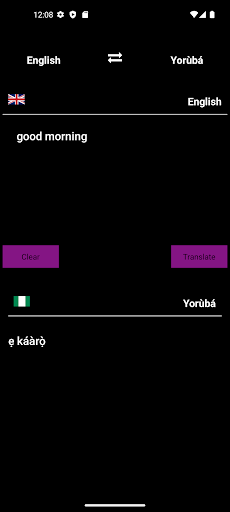 Android application English Yoruba Translator screenshort
