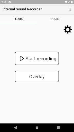 Android application Internal Sound Recorder screenshort
