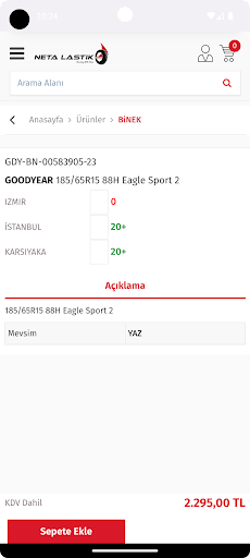 Neta Lastik B2B Screen 2