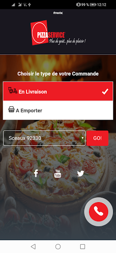 Android application Pizza Service Antony screenshort