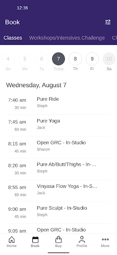 PURE Health Clubs AU Screen 2