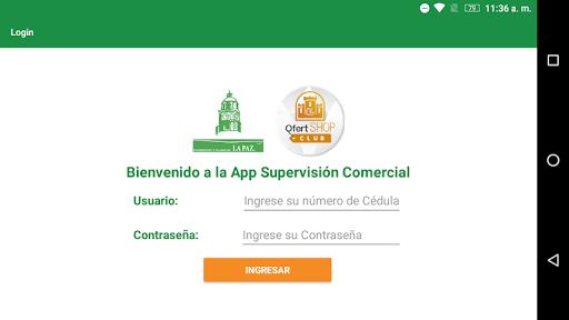 Android application Supervisión Comercial screenshort