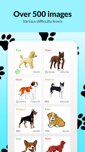 Screenshot of Dog Pixel Art Paint by Numbers