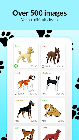 Game screenshot Dog Pixel Art Paint by Numbers mod apk