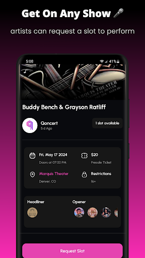 Qoncert: Live Shows Screen 2