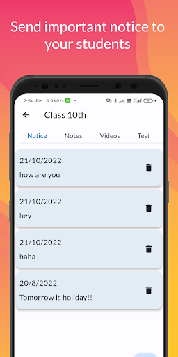 Hi Sir - Class management app Screen 2