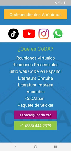 Android application CoDA en español screenshort