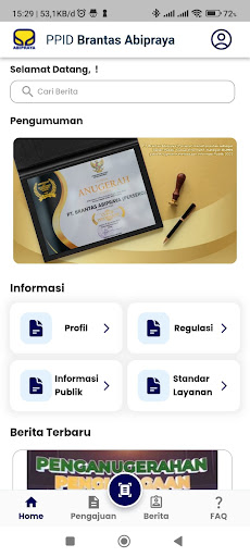 Android application PPID Abipraya screenshort