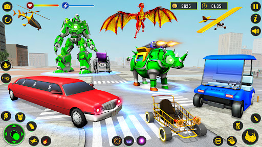 Rhino Robot Car transforming games_14