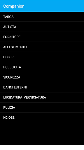 Android application Ispezione automezzi screenshort