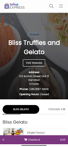 Bliss Truffles and Gelato Screen 2