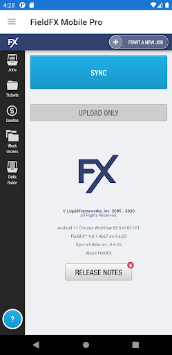 Android application FieldFX Mobile screenshort
