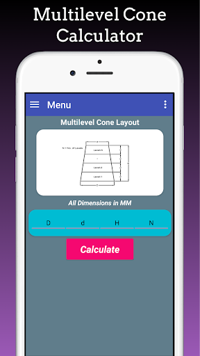 Cones Calculators : Frustum, E Screen 3