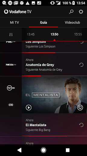 Android application Vodafone TV screenshort