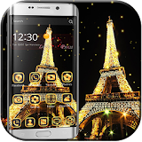 Gold paris tower Theme icon