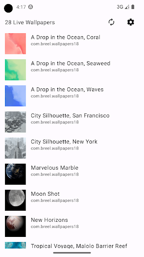 Android application Live Wallpaper Picker screenshort