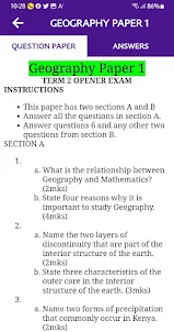 Form 3 Term 2 Opener Exams Ans