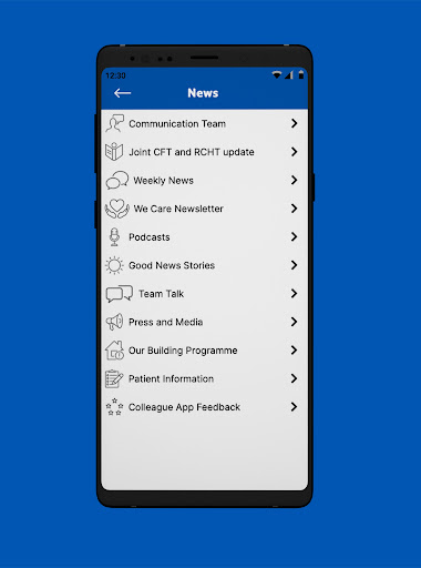 RCHTstaffApp Screen 2
