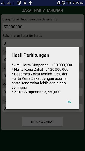 Hitung Zakat Screen 2