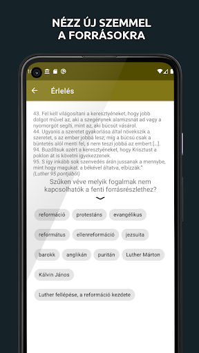 Android application Töri Kikérdező screenshort