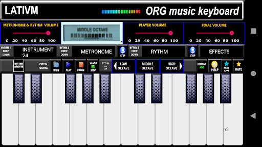 Screenshot of ORG music keyboard PRO