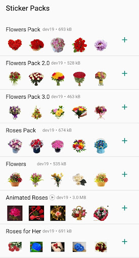 Android application WASticker love Roses & Flowers screenshort