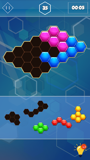 Android application Block Hexagon Puzzle screenshort