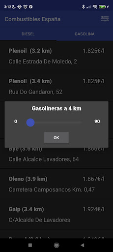Precio de combustible España Screen 2