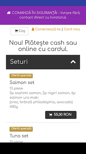 Android application Sushi House Delivery screenshort