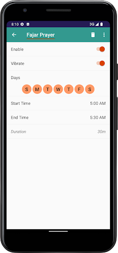 Auto Silent - Prayer Times Screen 2