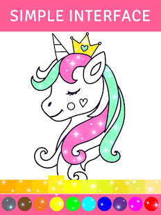 Animated Glitter Coloring Book - My Little Unicorn 10.3 Screenshots 2